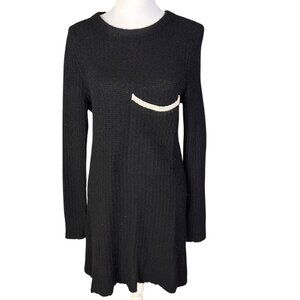 Zadig & Voltaire Deluxe Black Cashmere & Cotton Long Sleeve Dress S